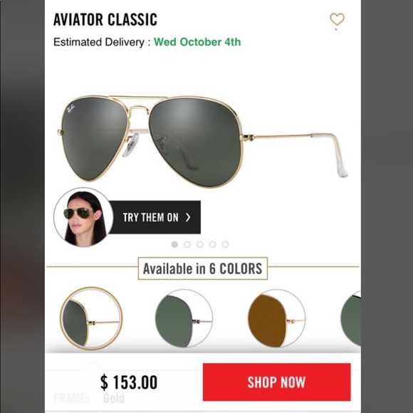 Ray Ban Aviator Sunglasses - Picture 4 of 4